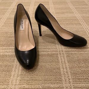 L.K. Bennett Black Leather Pumps Heels Women’s Size 37